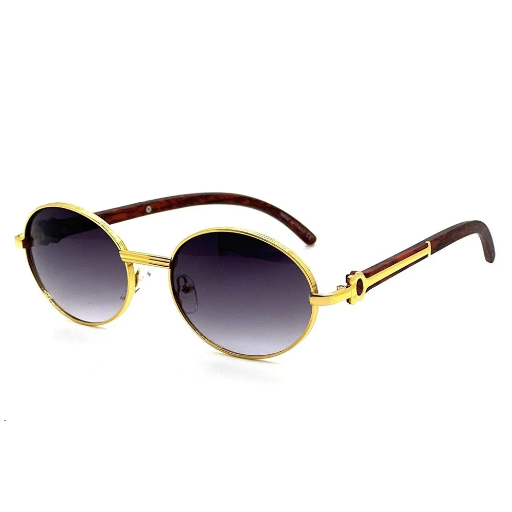 Round Sunglasses Gold Frame Men's Fashion Shades‎ Retro Vintage UV400 Protection